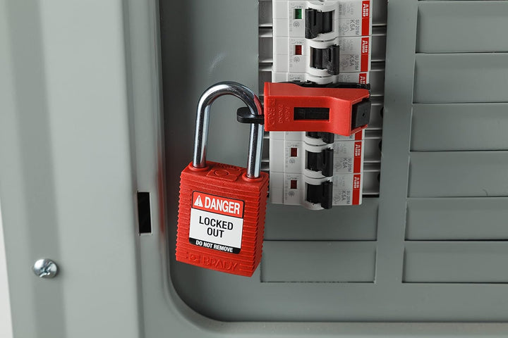 Universelles Miniatur-Leistungsschalter-Verriegelungs/Verriegelungssystem, Rot, 6er-Pack