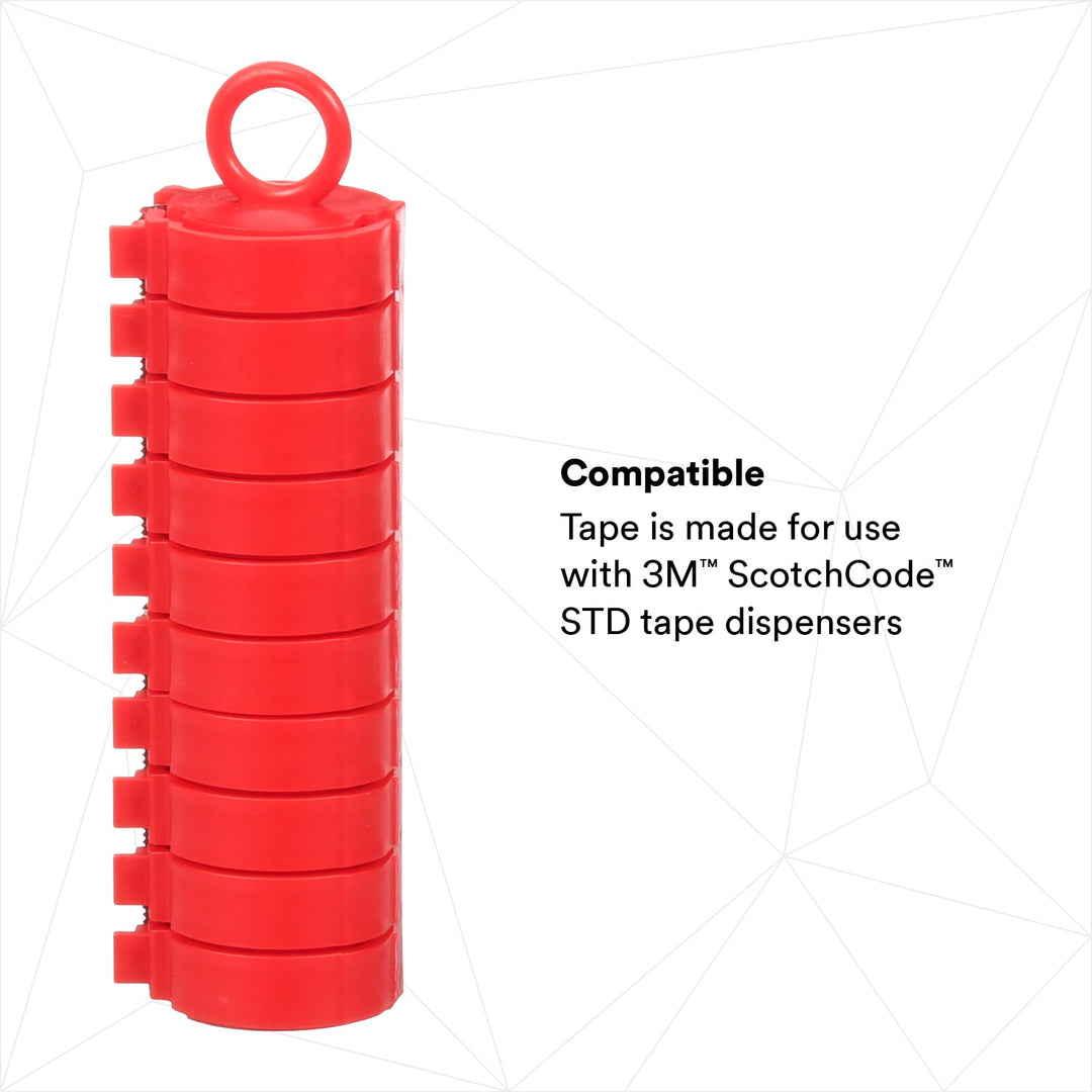 3M ScotchCode STD-0-9 Drahtmarkierungsbandabroller mit Klebeband, inklusive je 1 Rolle von 0-9 numme