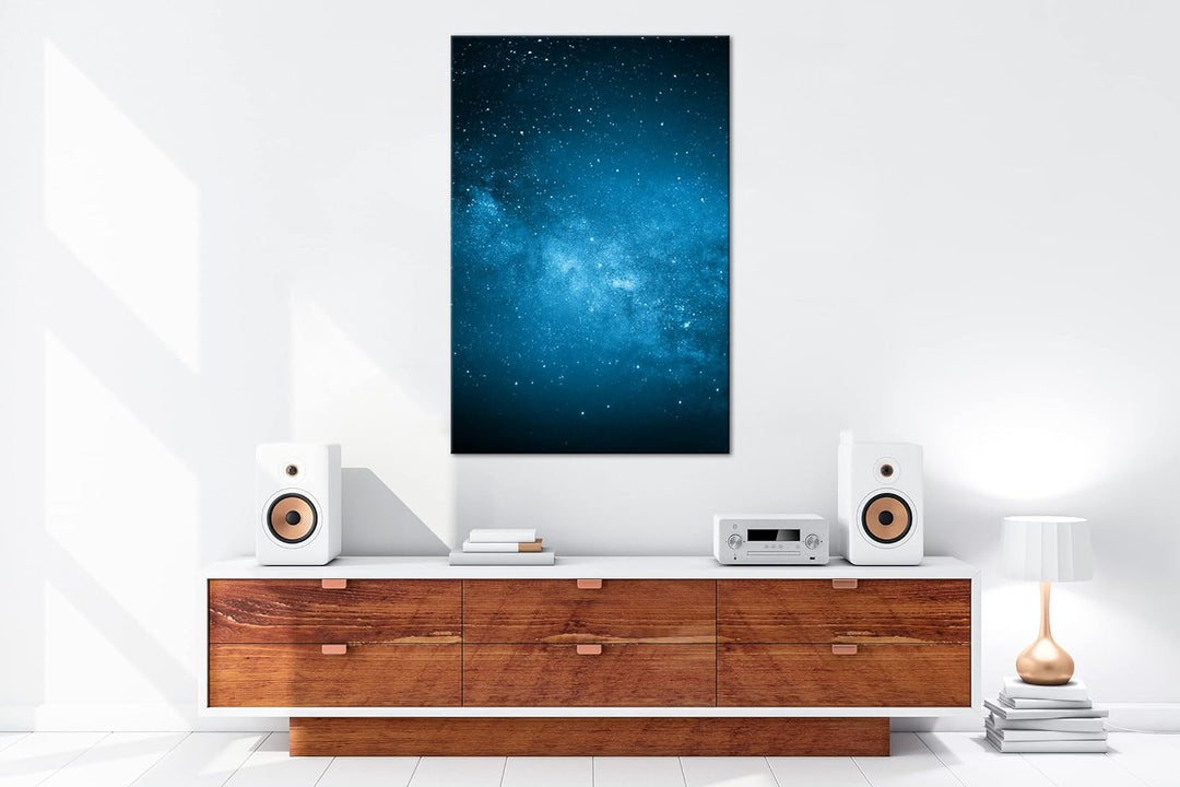 deyoli zauberhafte Milchstrasse Format: 80x60 Effekt: Monocrome Blau als Leinwand, Motiv fertig gera