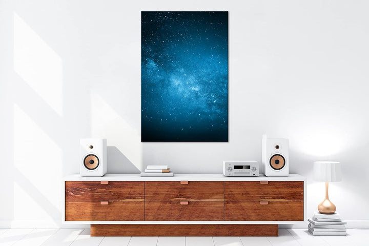 deyoli zauberhafte Milchstrasse Format: 80x60 Effekt: Monocrome Blau als Leinwand, Motiv fertig gera