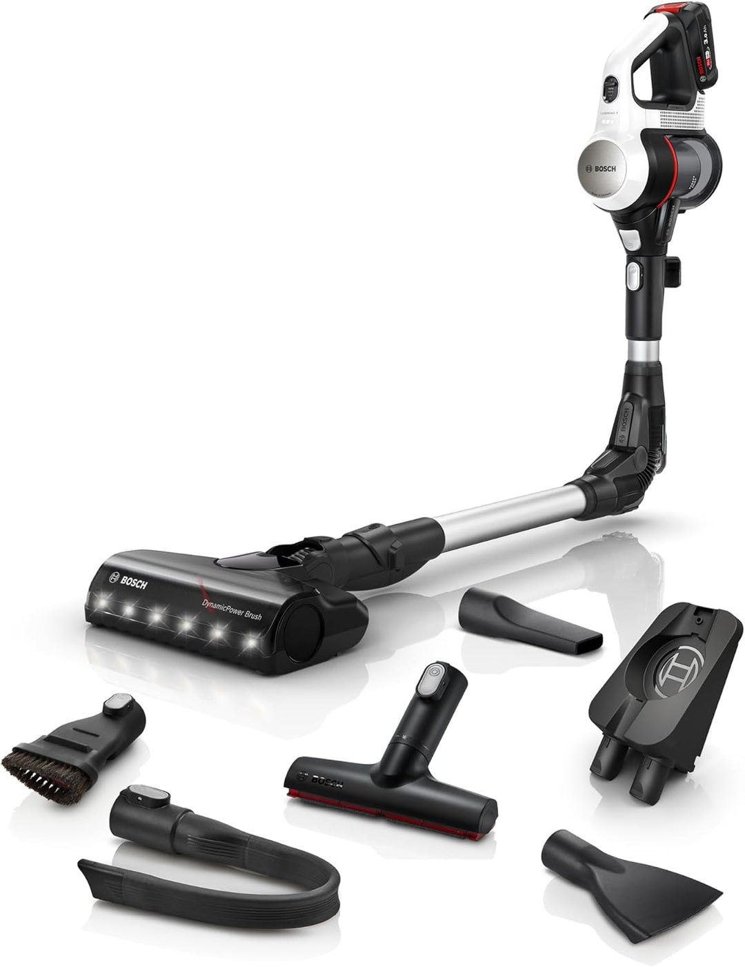 Bosch Akku-Staubsauger Unlimited 7 BSS711W, kabelloser Handstaubsauger, beutellos, Wechselakku, Knic