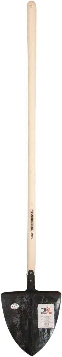 SHW-FIRE Sandschaufel - Geschmiedeter Stahl und Langer 130 cm Holzstiel - Ideal zum Aufnehmen und Fo