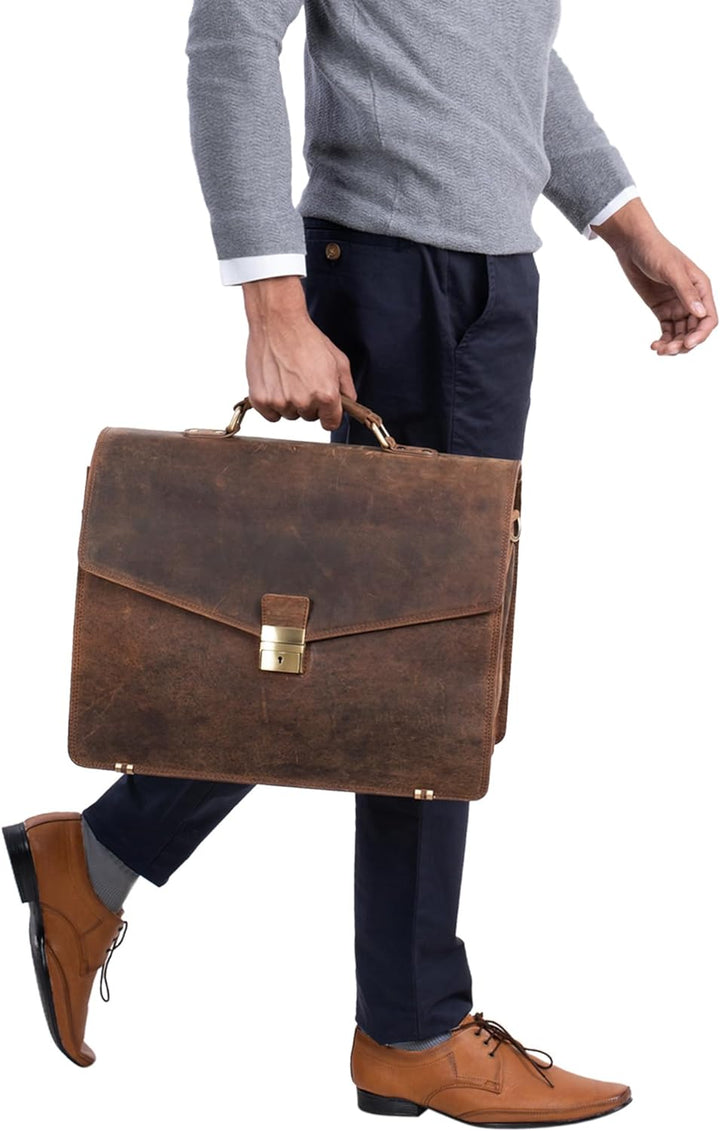 STILORD 'Morpheus' Aktentasche Leder Gross Herren XXL Businesstasche riesige Lehrertasche mit Laptop