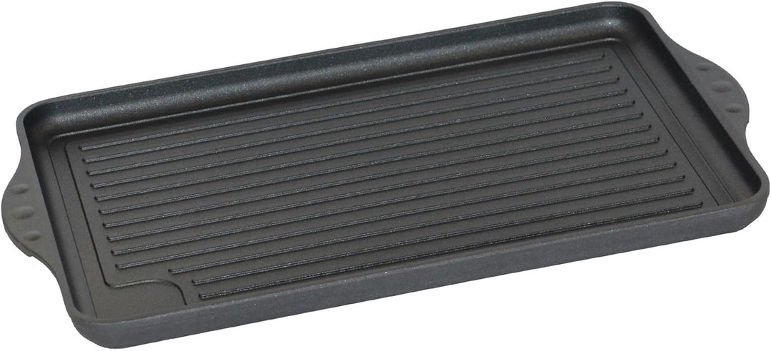 Eurolux BBQ-Grillplatte 43 x 28 cm - alle Herdarten inkl. Induktion - Antihaftversiegelung - Keramik