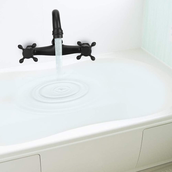 Tomotato Wandmontierter Wasserhahn Kupfer Küchenarmatur Badewanne Wasserhahn Doppelgriff Heiss und K