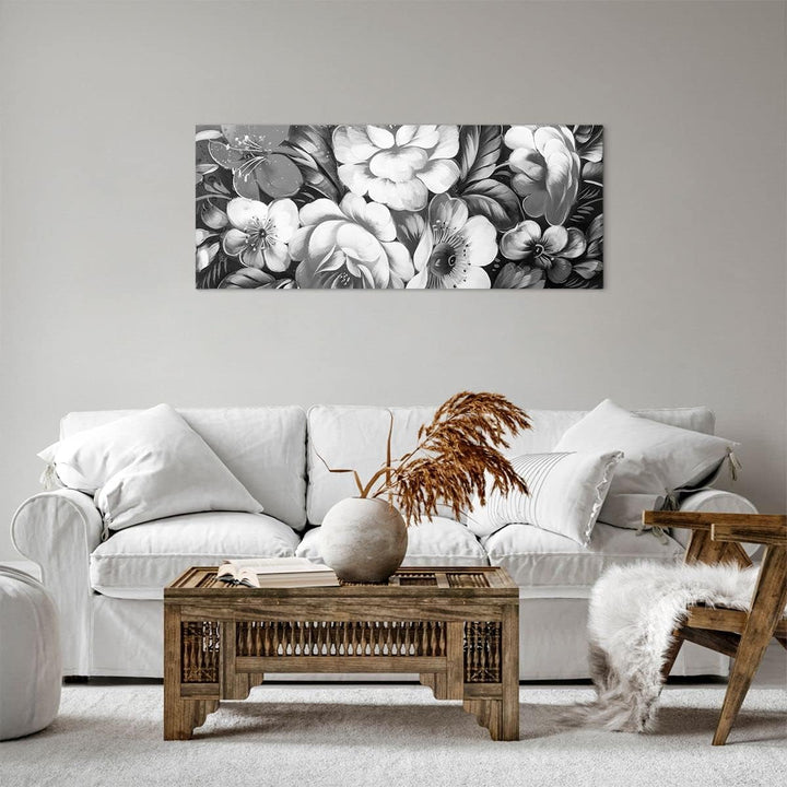 Panorama Bilder auf Leinwand 100x40cm Leinwandbild Blume Blumenstrauss Blatt Gross Wanddeko Bild Sch
