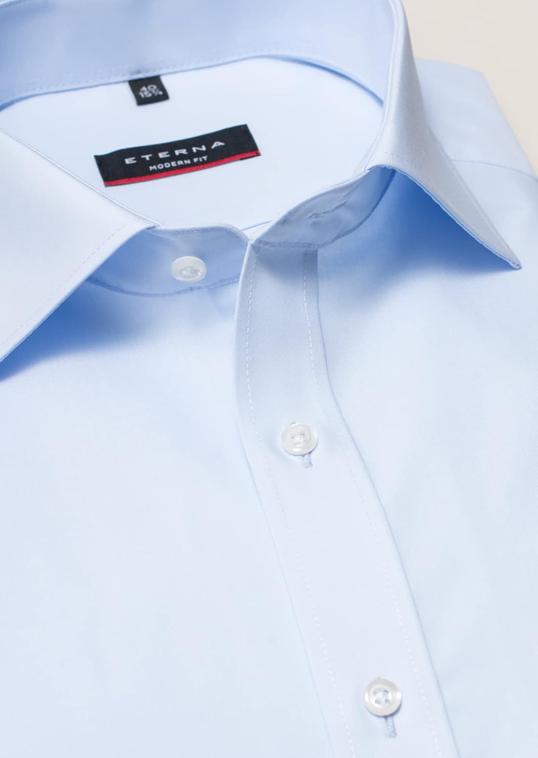 eterna Herren unifarbenes Popeline-Hemd MODERN FIT 45 Hellblau, 45 Hellblau