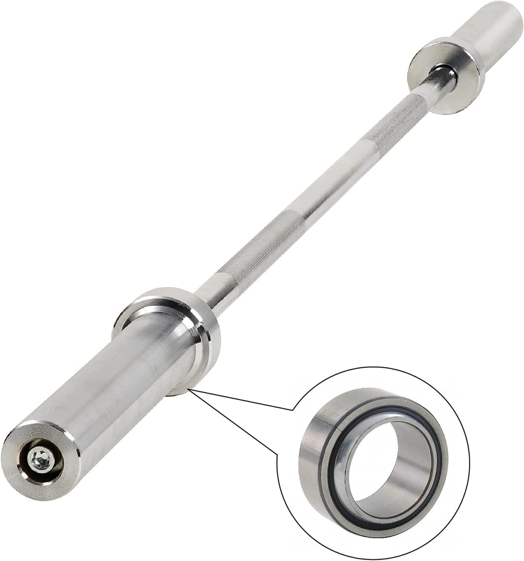 wuuhoo® Langhantelstange Sergio – 150cm Hantelstange 50mm bis 80 KG, olympische Scheibenaufnahme, La