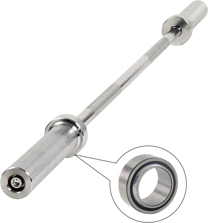 wuuhoo® Langhantelstange Sergio – 150cm Hantelstange 50mm bis 80 KG, olympische Scheibenaufnahme, La