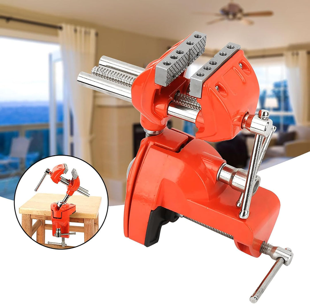 70mm Schraubstock Klemmbar Drehbar 360 Grad Tischschraubstock Tischklemme für DIY Holzhandwerk, Back