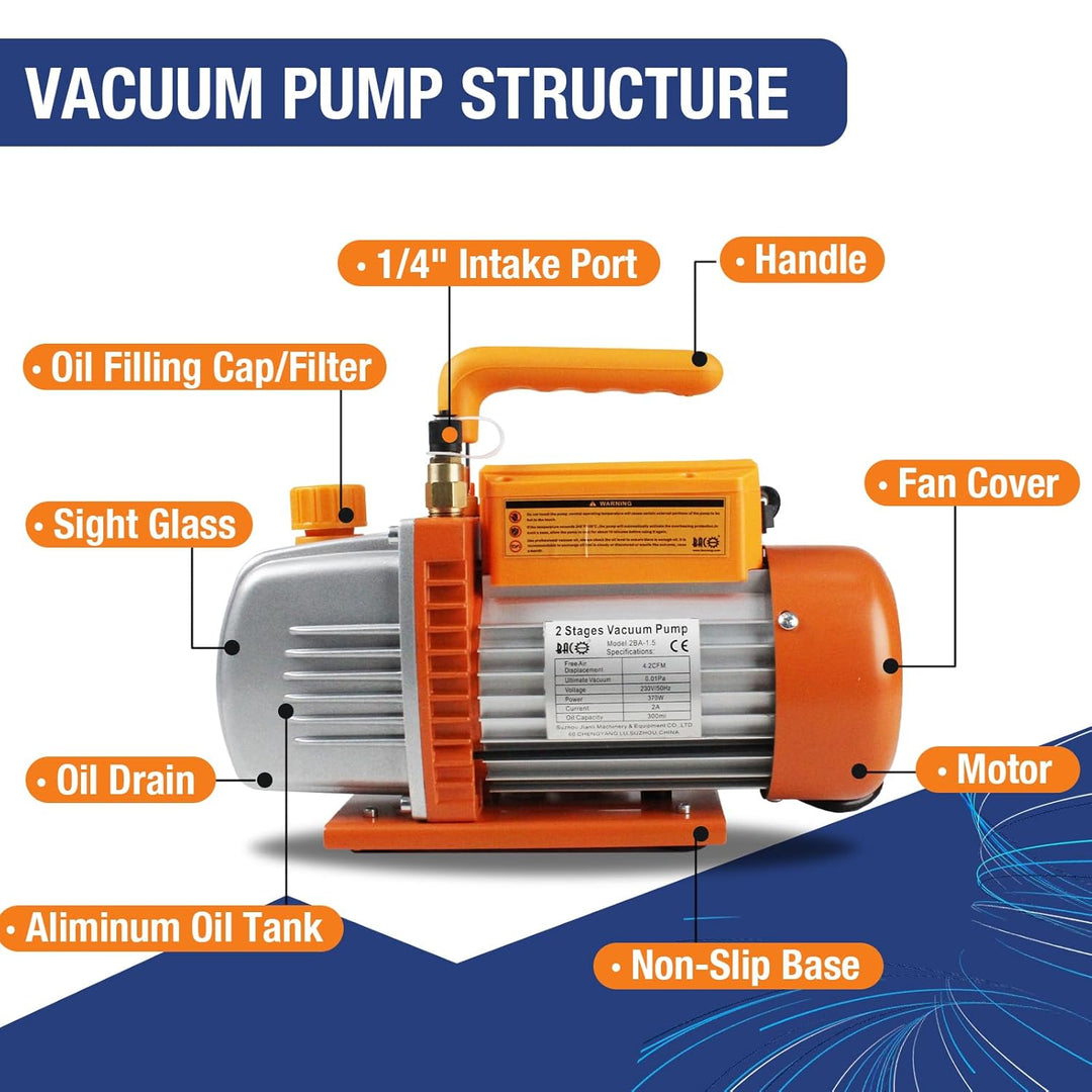 BACOENG 4.2CFM Zweistufige Vakuumpumpe