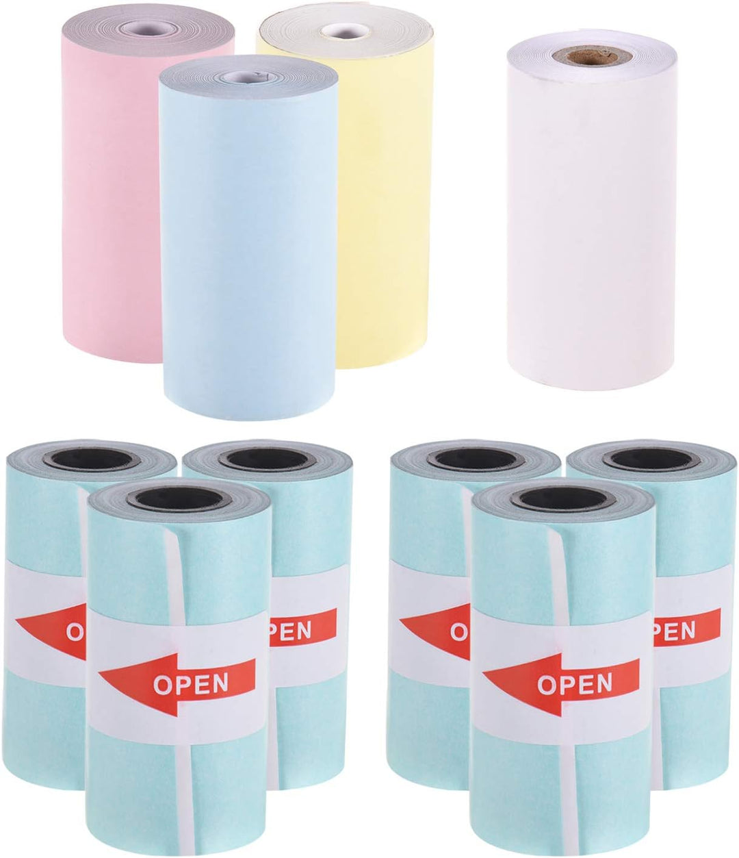 Bisofice Poooli Fotodrucker für Smartphone, Drahtlose BT-Verbindung, 6 Rollen Selbstklebendes Thermo