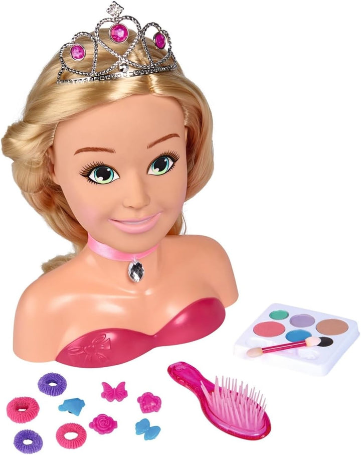 Simba 105560177 - Steffi Love Girls Prinzessin Schmink-& Frisierkopf, Stylingkopf mit Make-Up, 5x Ha