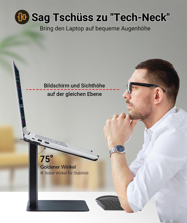 supamir Laptop Ständer Höhenverstellbar, Laptopständer für Schreibtisch, Stehen möglich, DJ Laptop S