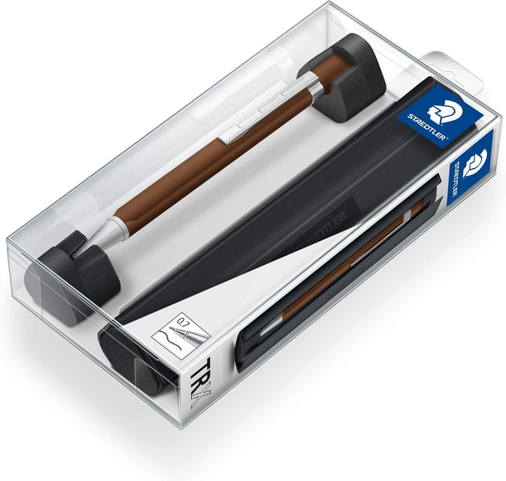 STAEDTLER TRX 766TRX7 07ST Drehbleistift (ergonomische Dreikantform, matte samtweiche Aluminium-Ober