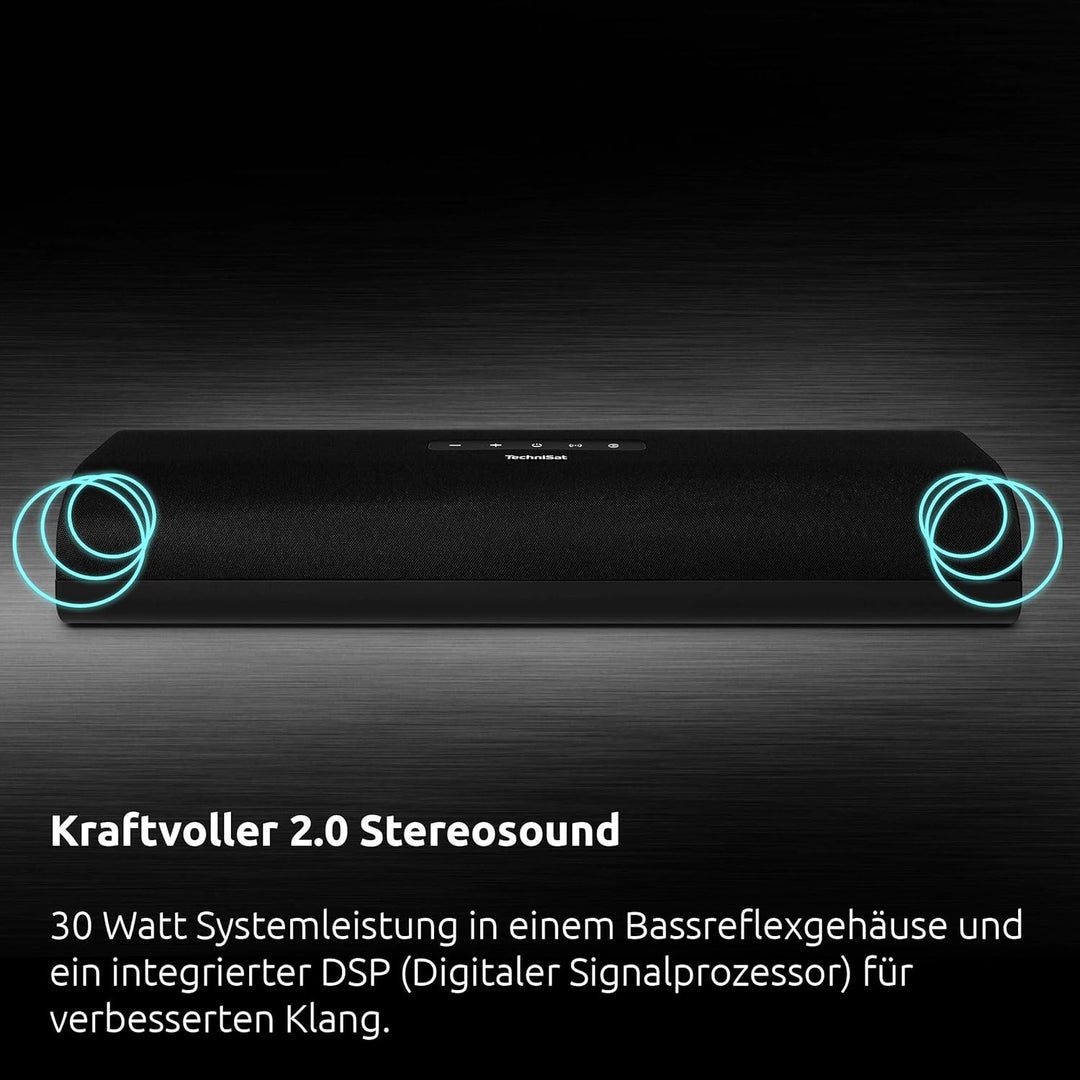 TechniSat AUDIOMASTER SL 450 – Soundbar mit Bluethooth (30 Watt, USB-Anschluss, HDMI, HDMI ARC, 2.0