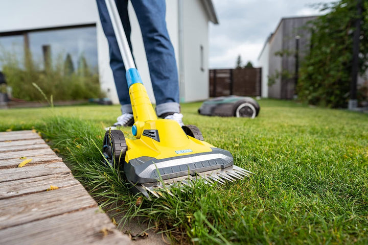 GLORIA Akku Rasen- und Kantenschneider FineCut 18V - Ergänzung für Mähroboter | Akku Rasenmäher/Rase