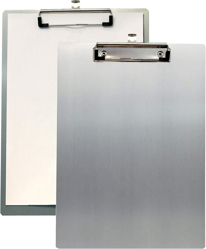 2er Alu Klemmbrett A4 mit gummierter Metalklemme, Schreibbrett DIN A4 mit Aufhängeose, Pad Halter Cl