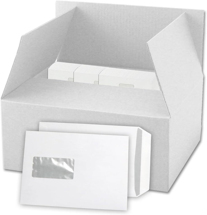 versando 500x C5 Versandtaschen mit Fenster 162mm x 229 mm Briefumschläge selbstklebend weiss