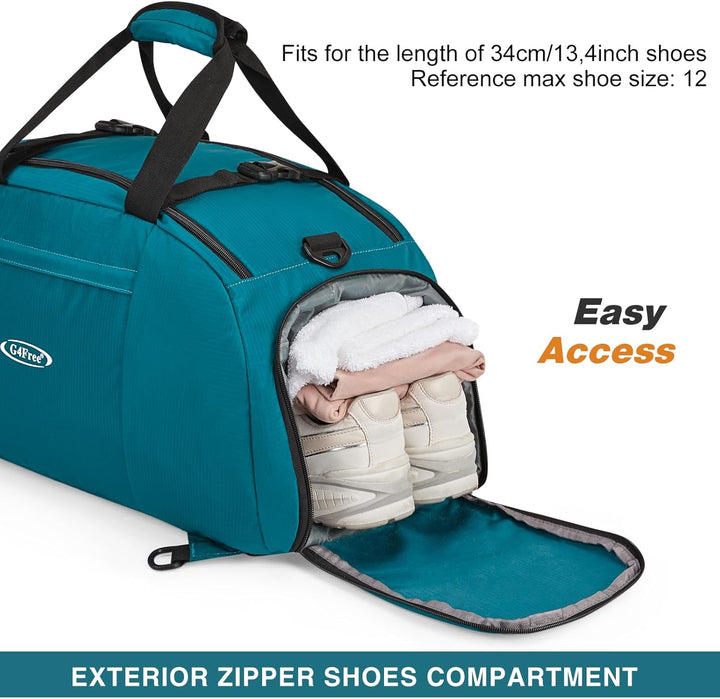 G4Free 40L Faltbare 3-Wege-Reisetasche Sporttasche mit Schuhfach Herren Damen Gym Bag Gepäck für Spo