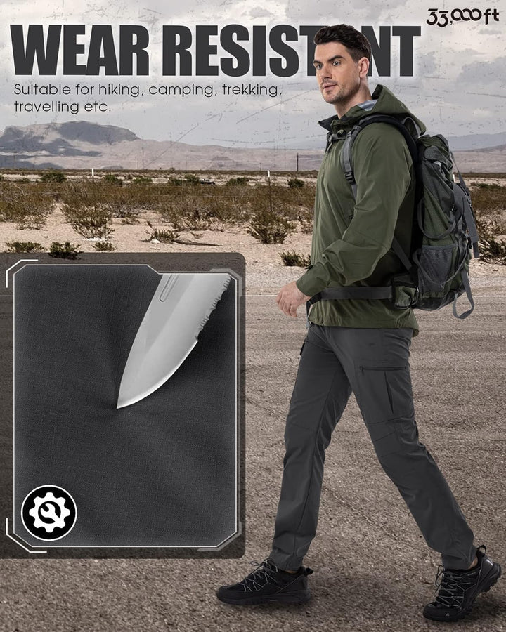 33,000ft Wanderhose Herren Wetterfest Outdoorhose Atmungsaktiv Cargohose Trekkinghose Winddichte Arb