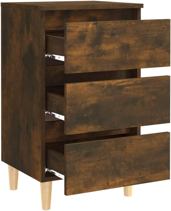 FIRBNUS Bedside Table Nachtkonsole Beistelltisch mit Stauraum Night Stand Nachttisch mit Massivholz-