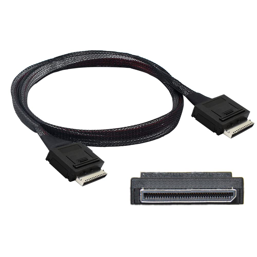 cablecc 50cm OCuLink PCIe PCI-Express SFF-8611 8x 8-Lane zu OCuLink SFF-8611 8x SSD Daten Aktiv Kabe