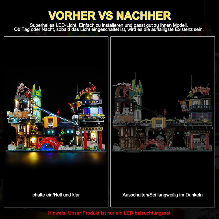 cooldac LED Licht Set für Lego 71799 Ninjago City Markets, Fernbedienung Licht Set Kompatibel mit Le