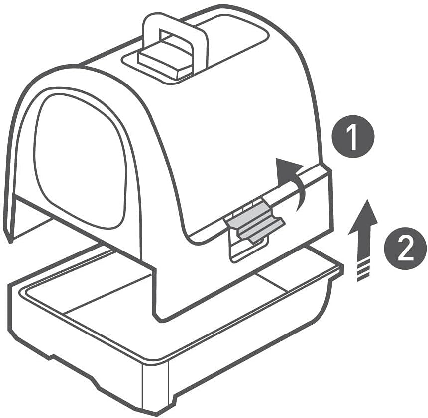 Curver 2068961 petlife Katzentoilette mit Deckel, Katzenklo inklusive Schaufel, moderne Rattangeflec