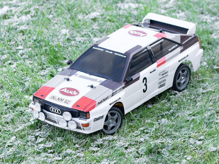 TAMIYA TAM58667 58667 Audi 300058667-1:10 RC Quattro Rally A2 (TT-02), ferngesteuertes Auto/Fahrzeug