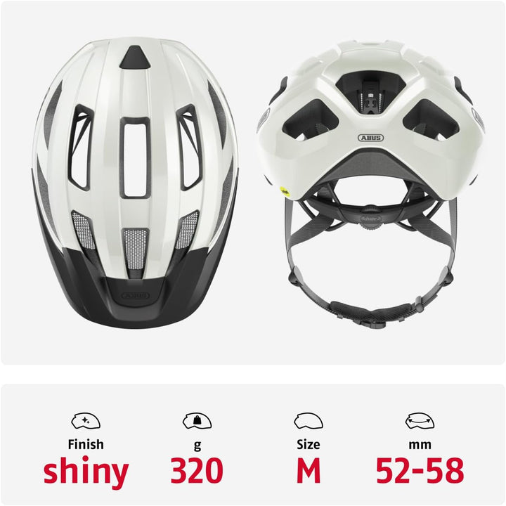 ABUS Rennradhelm Macator MIPS - Fahrradhelm für Einsteiger mit Schirm - geeignet für Zopfträger/-inn
