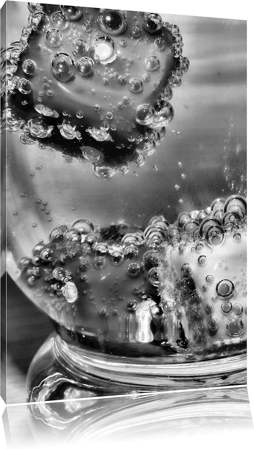 Pixxprint Würfel in Mineralwasser als Leinwandbild | Grösse: 100x70 | Wandbild| Kunstdruck | fertig