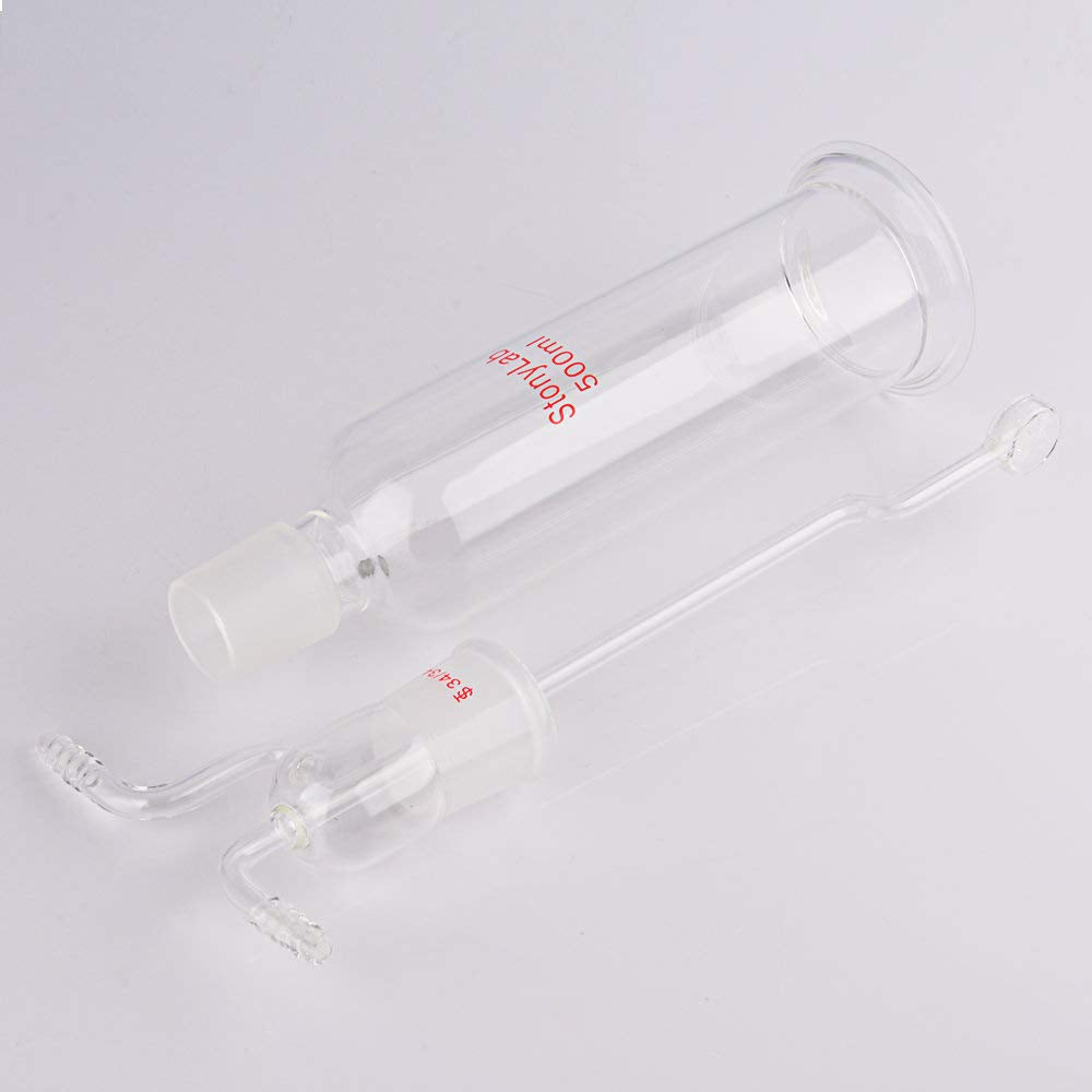 stonylab Gaswaschflasche, Borosilikatglas 34/34 Stopper Gas Bubbler Gaswaschflasche mit Frittenschei