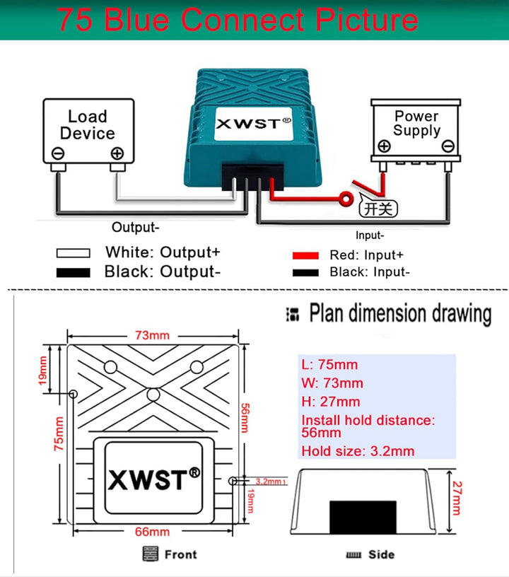 XWST Blaue Schale DC DC Spannungswandler 12V auf 48V Aufwärtswandler 3A 144W Wechselrichter Auto Net