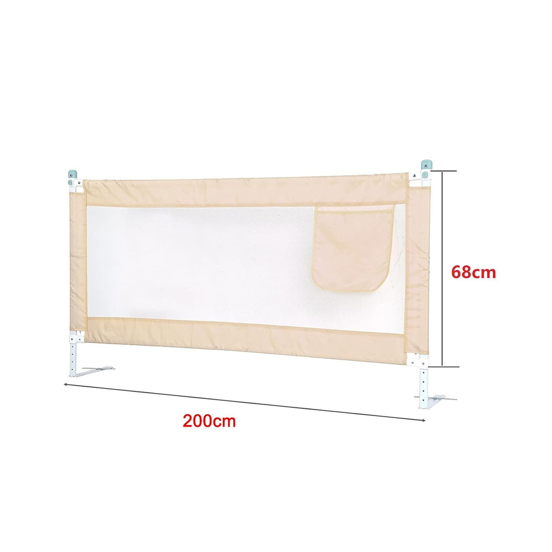 Trintion Baby Bettgitter 200x68cm Kinder Bettschutzgitter Höhenverstellbar Kinderbettgitter Klappbar