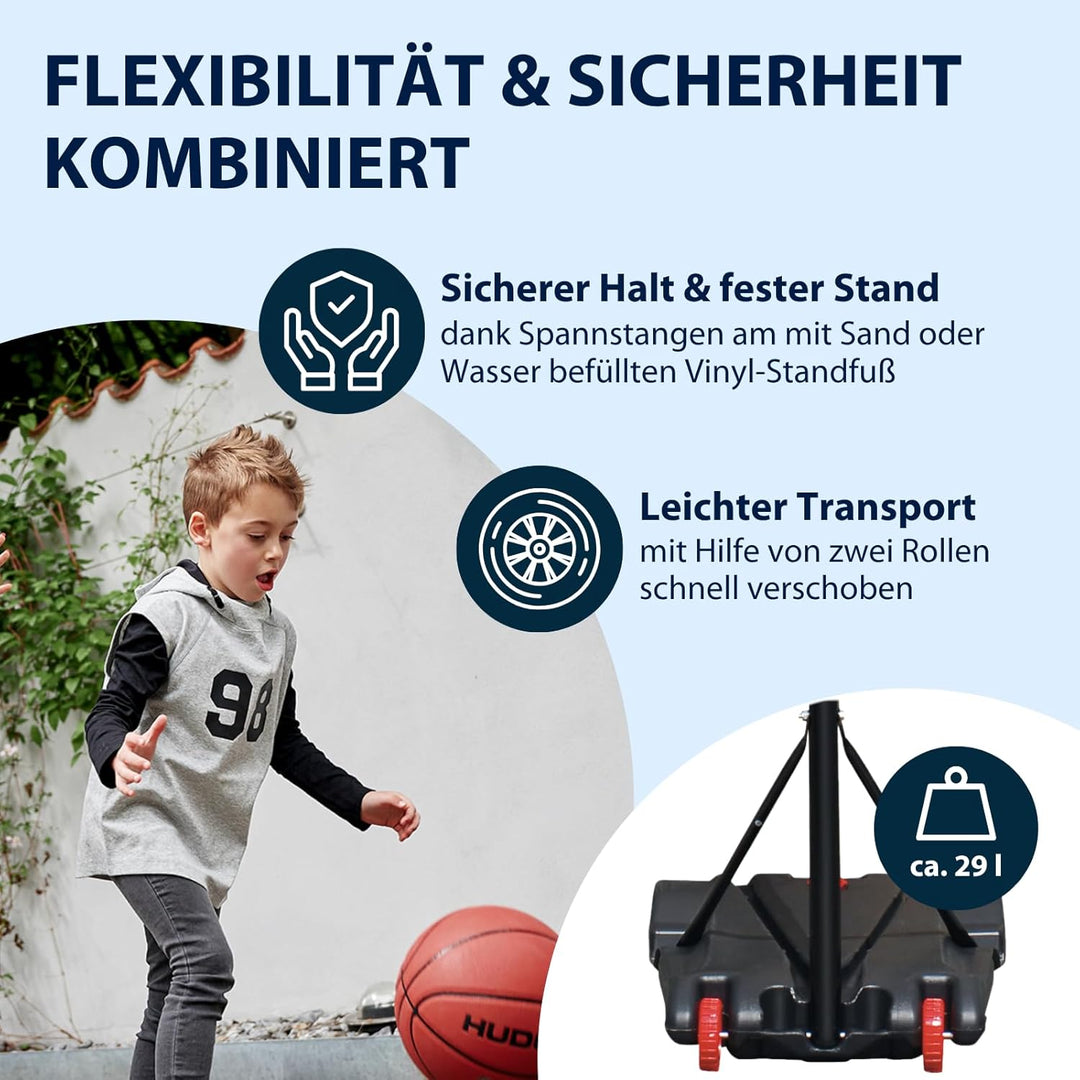 Hudora Basketballständer All Stars Basketball-Ständer, höhenverstellbar165-205cm mit Basketball Outd