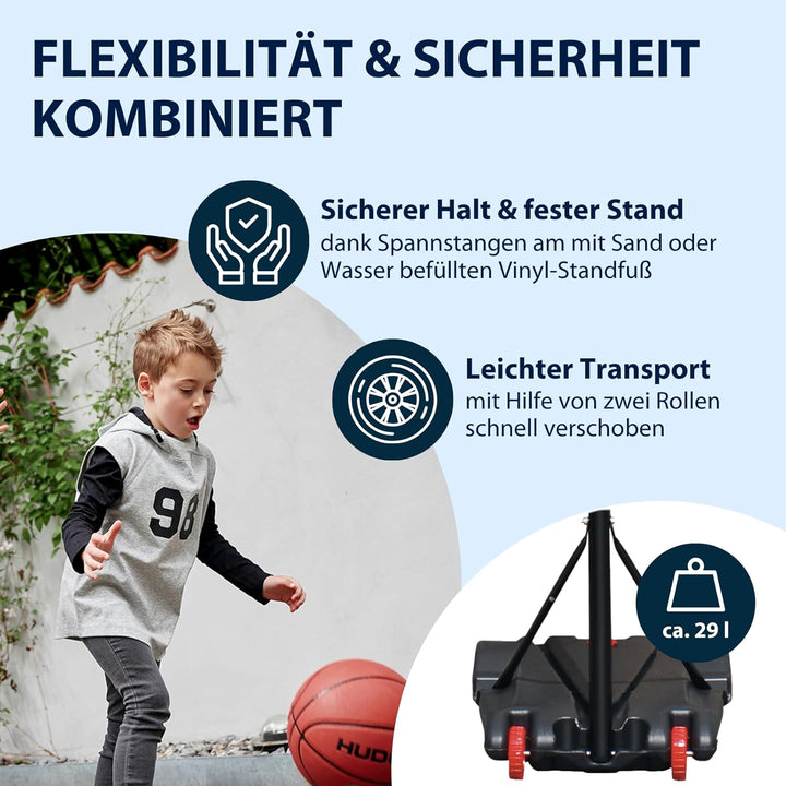 Hudora Basketballständer All Stars Basketball-Ständer, höhenverstellbar165-205cm mit Basketball Outd