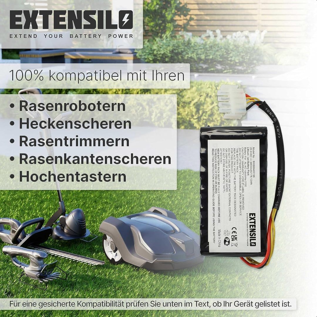 EXTENSILO Akku kompatibel mit Efco Sirius 1200 Rasenroboter Rasenmäher (6800mAh, 25,9V, Li-Ion)