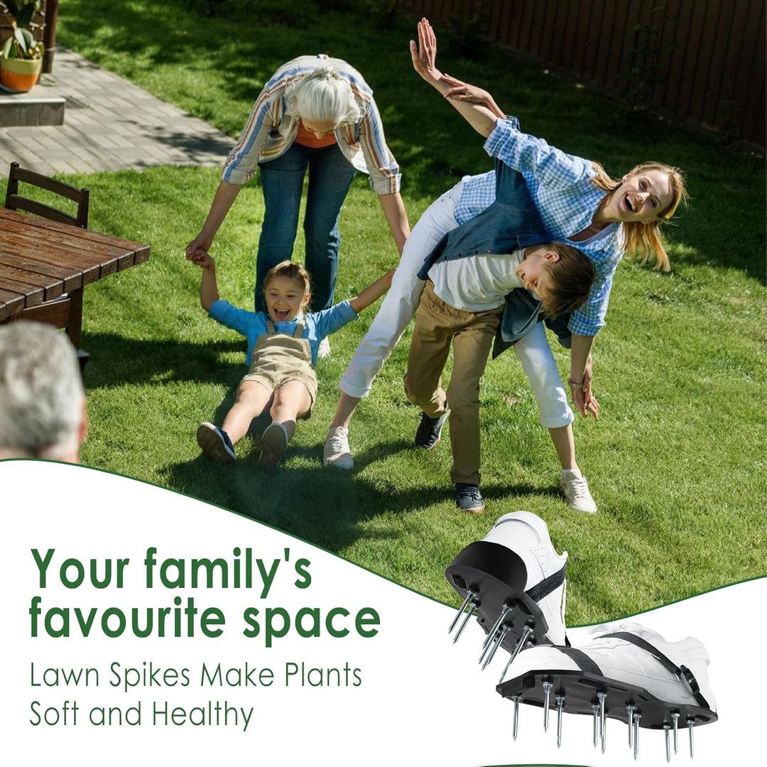 XiXiRan Rasenbelüfter Stiefel,Schwarz Rasenbelüfter Schuhe mit Nägeln,Rasen Garten Belüfter Schuhe,R