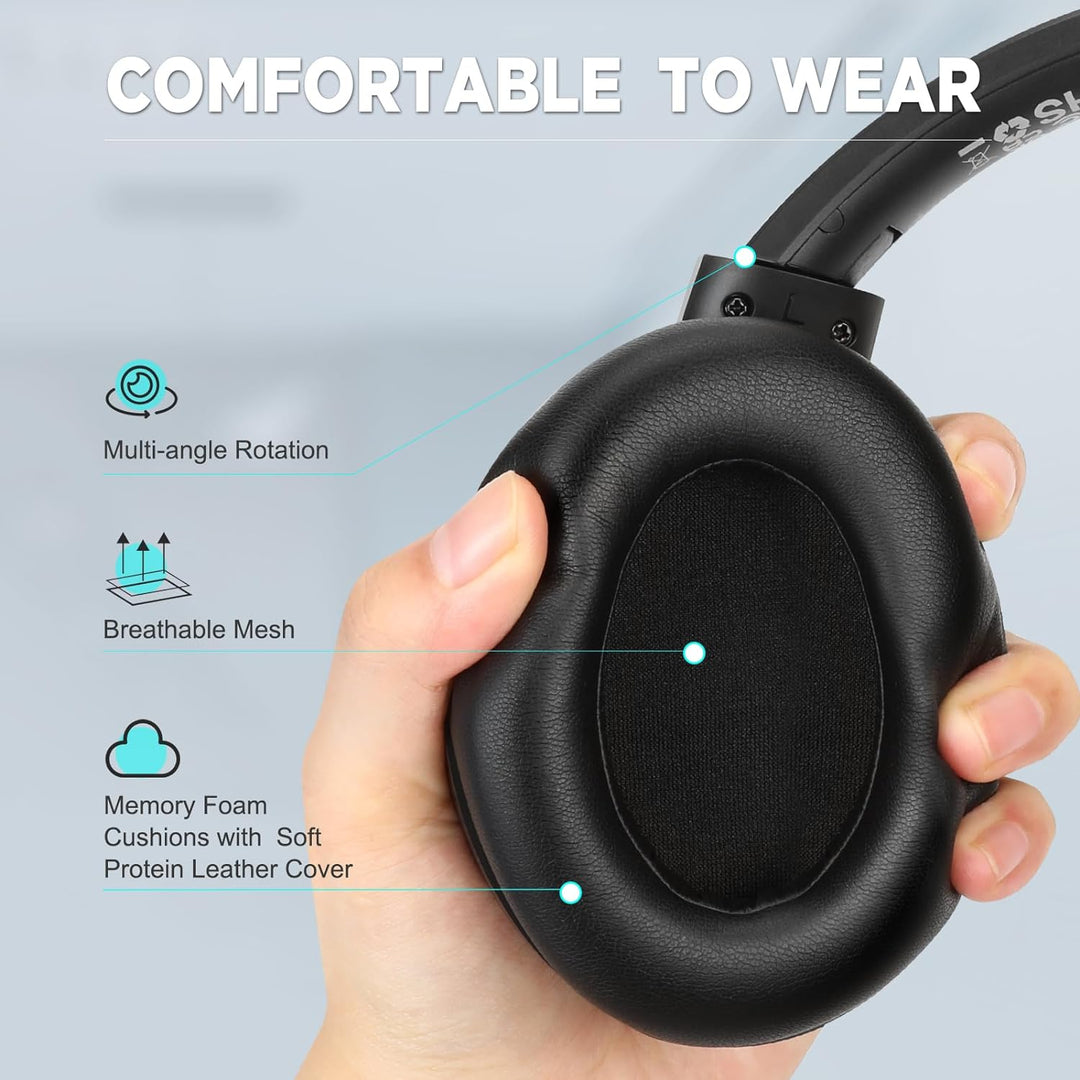 TUINYO Kabellose Kopfhörer - Noise Cancelling Over Ear Bluetooth Kopfhörer mit 60H Spielzeit, Hi-Res