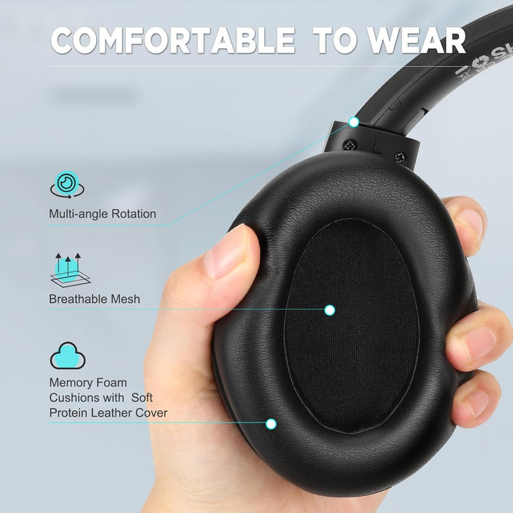 TUINYO Kabellose Kopfhörer - Noise Cancelling Over Ear Bluetooth Kopfhörer mit 60H Spielzeit, Hi-Res