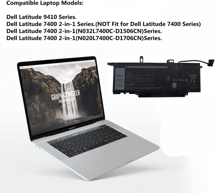 ASKC NF2MW Laptop Akku für Dell Latitude 7400 2-in-1 Latitude 9410 Series 7146W 085XM8 08W3YY 0C76H7
