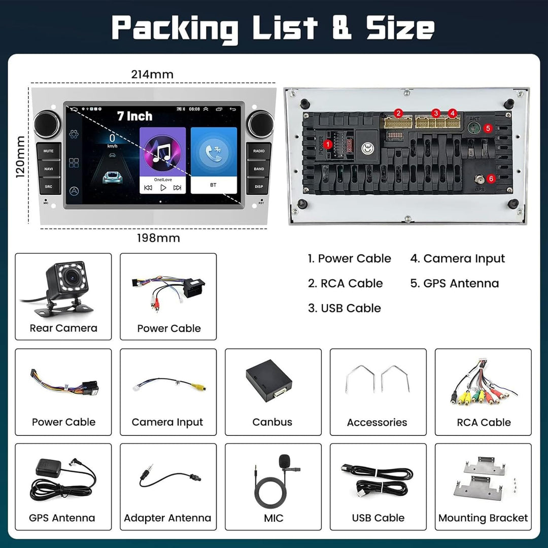 Hikity 1+32GB Android Autoradio 2 Din mit Navi für Opel Astra Corsa Antara, 7 Zoll Touchscreen Radio