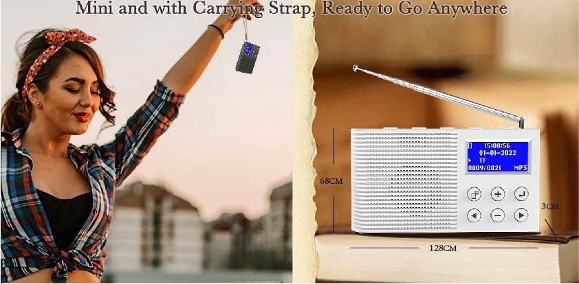 YaakinComp K3 Tragbares Radio, DAB/DAB+ Digital, FM-Radio, Bluetooth, MP3-Player, wiederaufladbarer