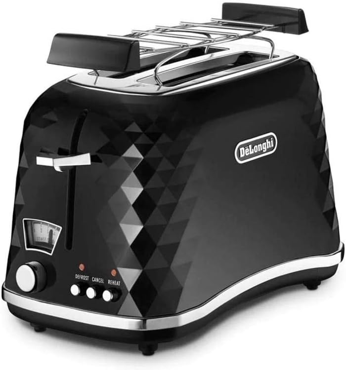 Delonghi CTJ 2103.BK Brillante Toaster (900 Watt) schwarz Schwarz Single, Schwarz Single