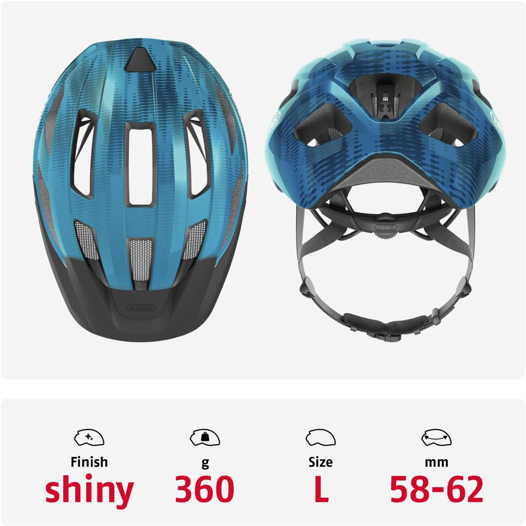 ABUS Rennradhelm Macator - sportiver Fahrradhelm für Einsteiger - auch für Zopfträger/-innen - für D