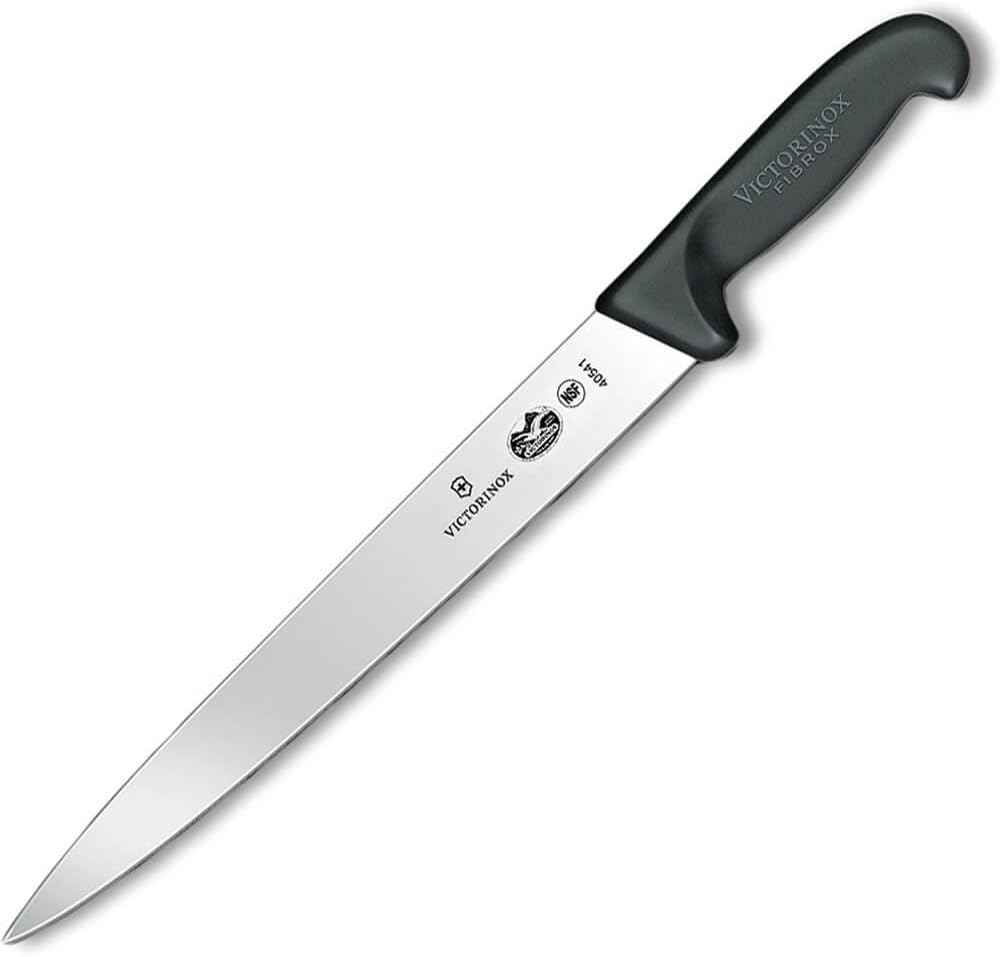 Victorinox, coltello da salsiccia Fibrox da 30 cm in acciaio inox, con manico antiscivolo, lavabile