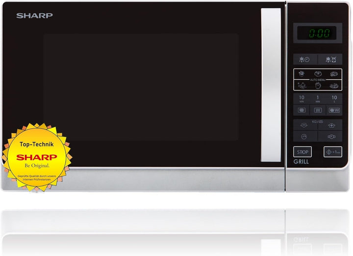 Sharp R642INW 2-in-1 Mikrowelle mit Grill / 20 L / 800 W / 1000 W Quarzgrill / 8 Automatikprogramme