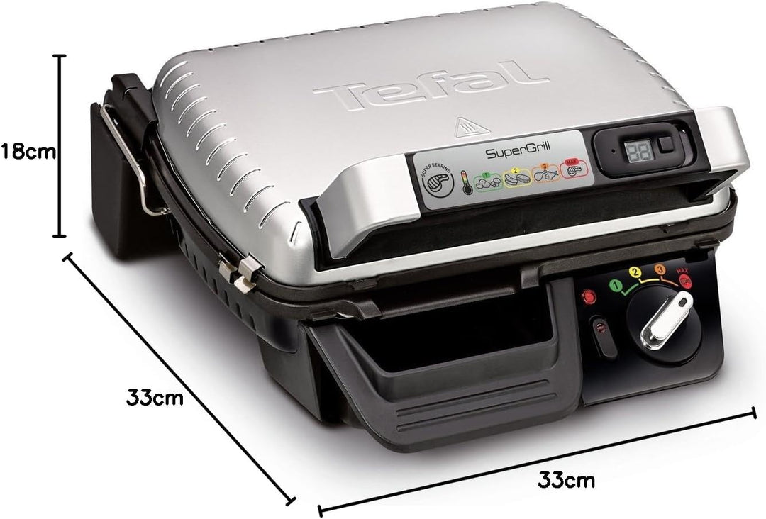 Tefal SuperGrill 2000 Watt Elektrogrill Elektrogrill Aluminium 320 x 240 mm
