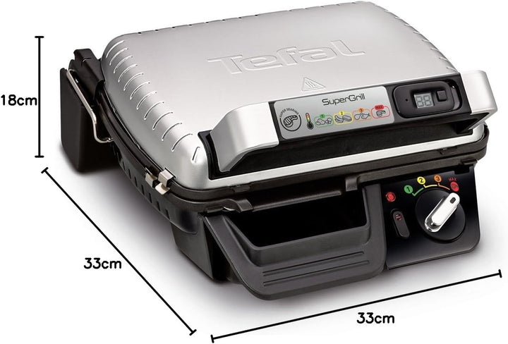 Tefal SuperGrill 2000 Watt Elektrogrill Elektrogrill Aluminium 320 x 240 mm